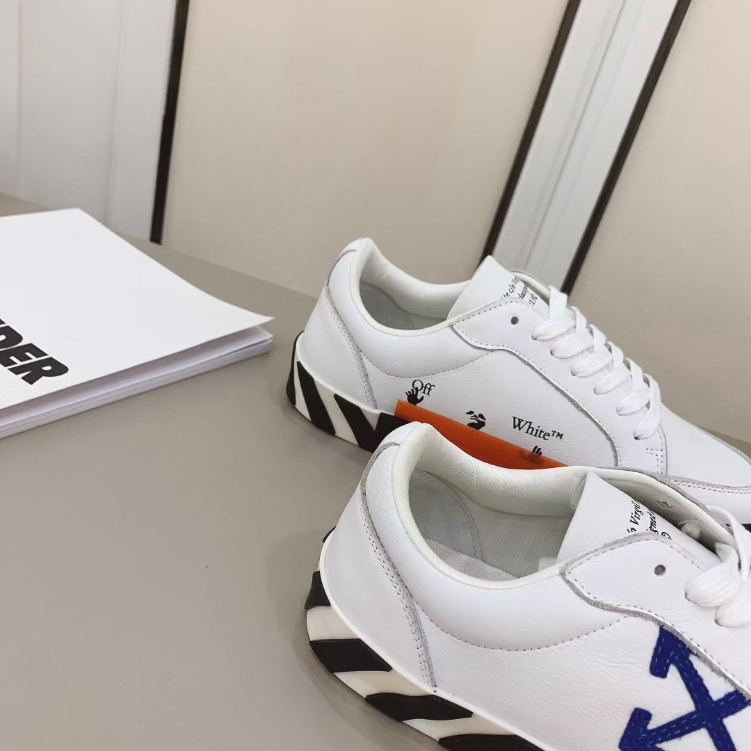 Off-White Low Vulcanized Sneaker 'White Blue Cross’