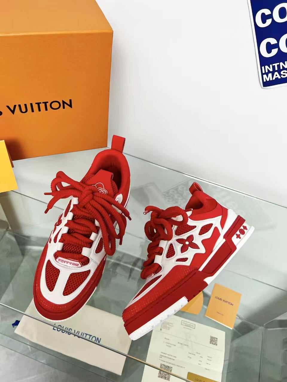 LV Skate Sneaker 'White and Red'
