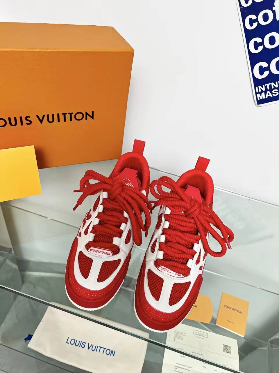 LV Skate Sneaker 'White and Red'
