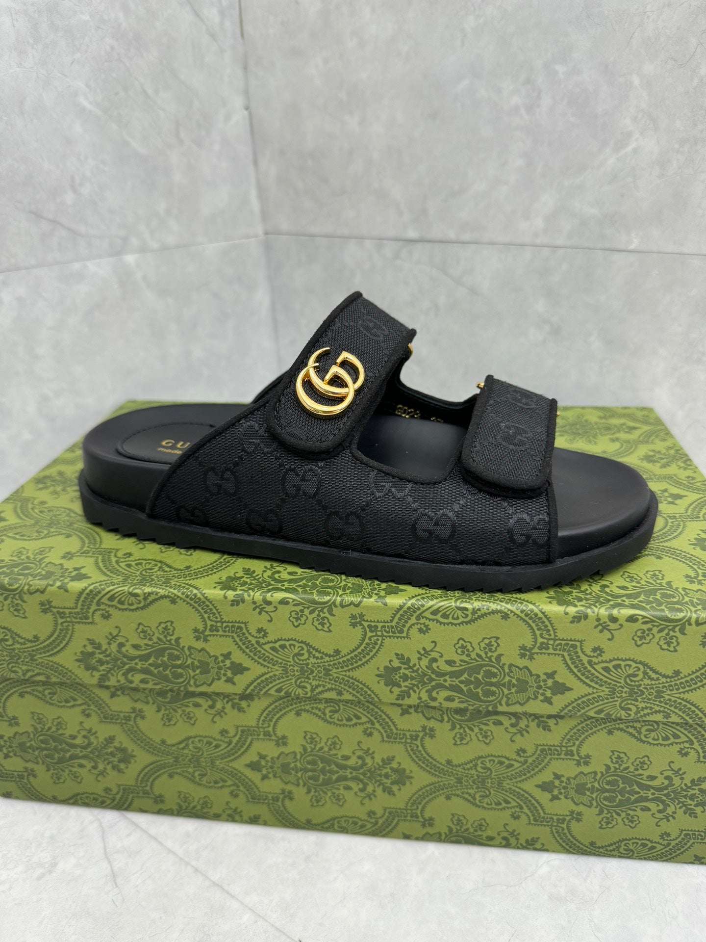Gucci Platform lace-up slides 'Blackout'