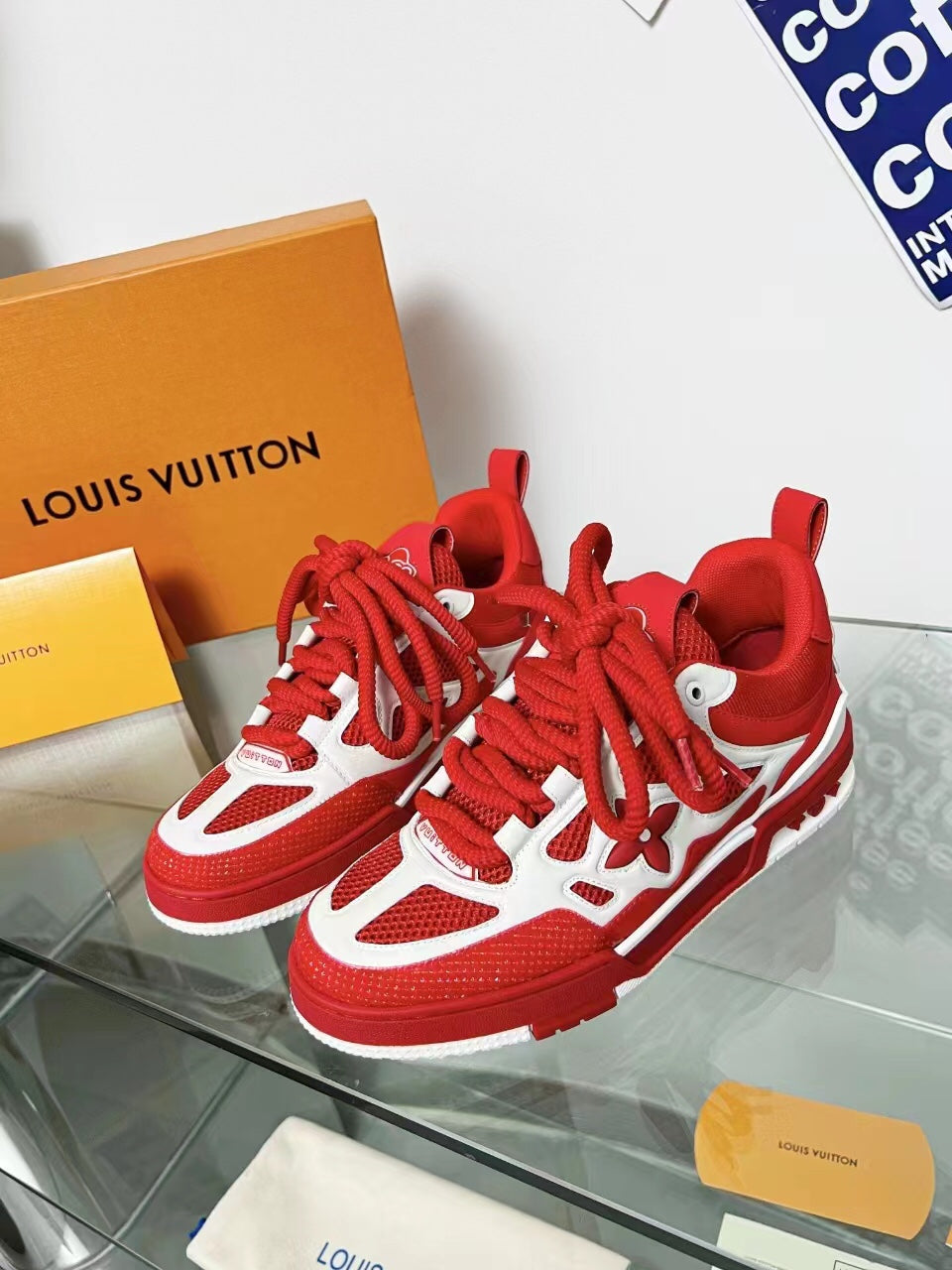 LV Skate Sneaker 'White and Red'