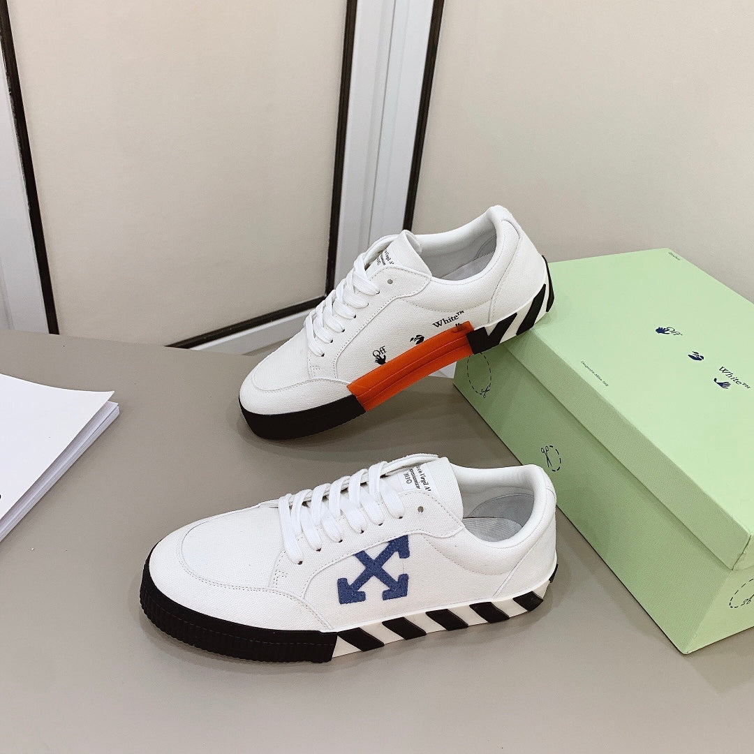 Off-White Low Vulcanized Sneaker 'White & Blue Cross’
