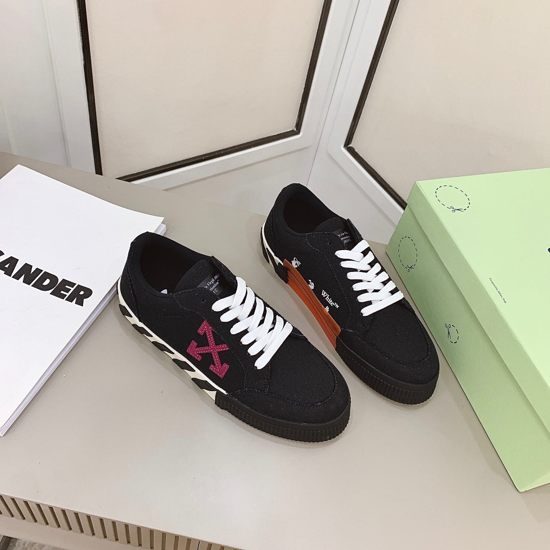 Off-White Low Vulcanized Sneaker 'Blacked Red Accent’