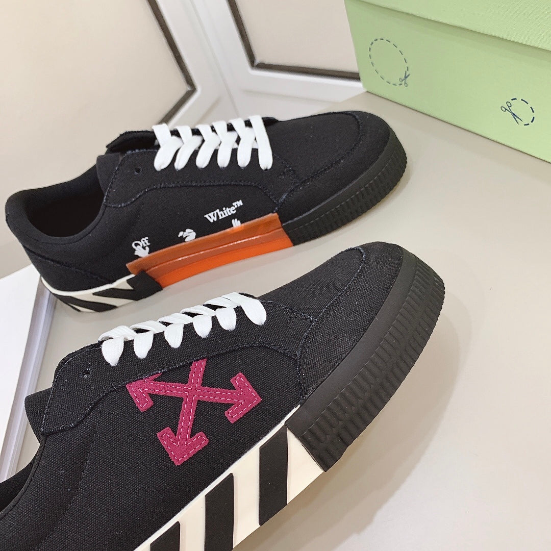 Off-White Low Vulcanized Sneaker 'Blacked Red Accent’