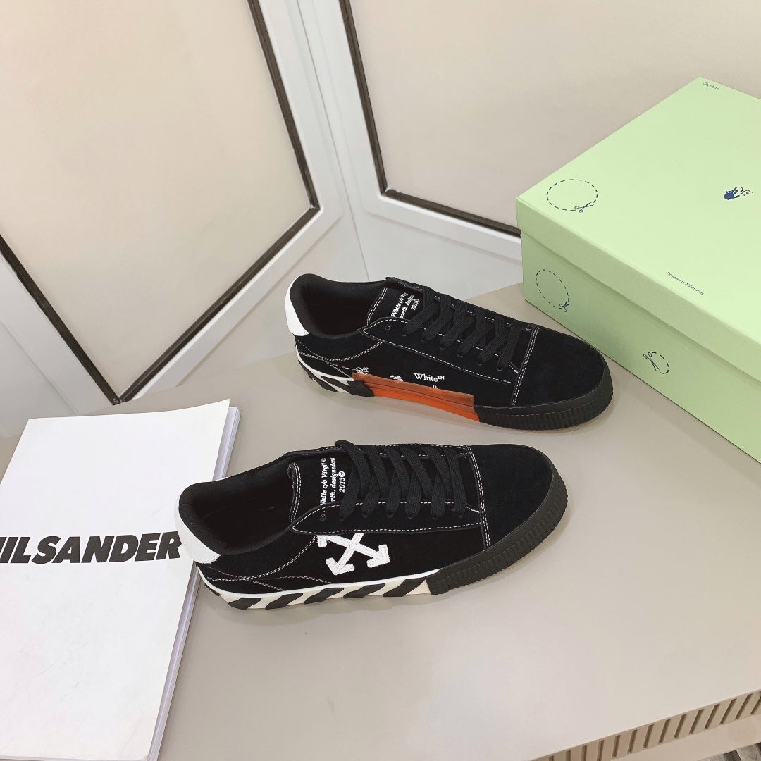 Off-White Low Vulcanized Sneaker 'Black & White Striped'