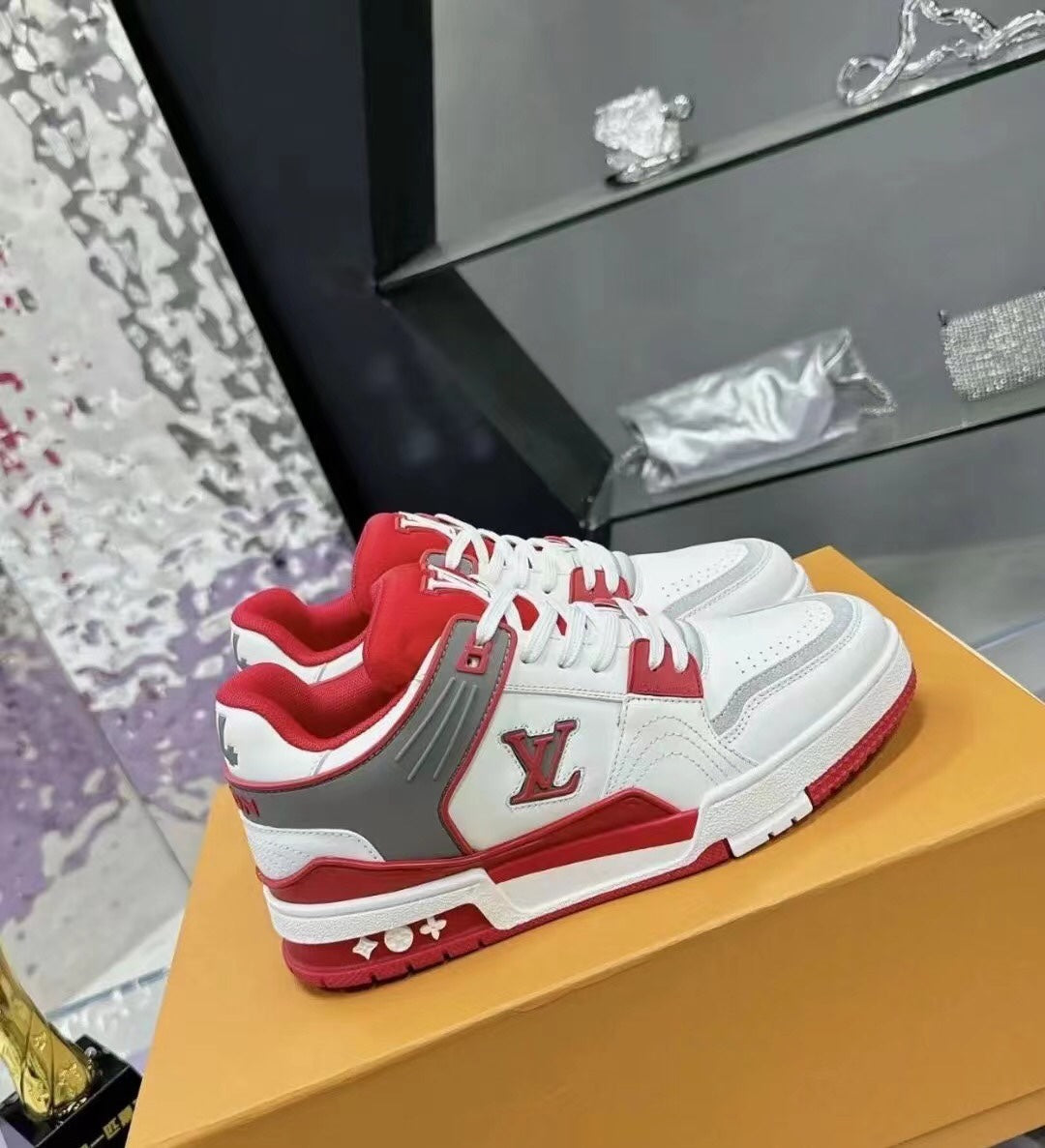LV 2024 New Series Sports Shoe 'White and Red'
