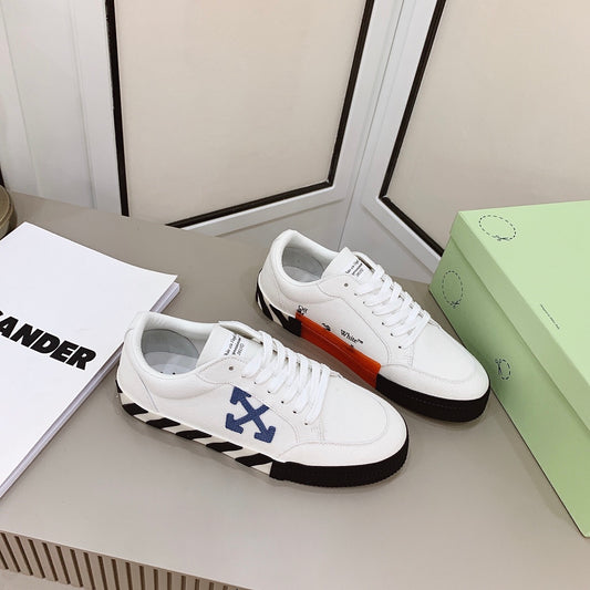 Off-White Low Vulcanized Sneaker 'White & Blue Cross’