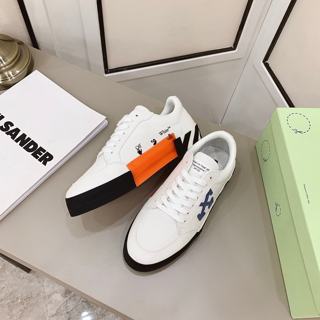 Off-White Low Vulcanized Sneaker 'White & Blue Cross’