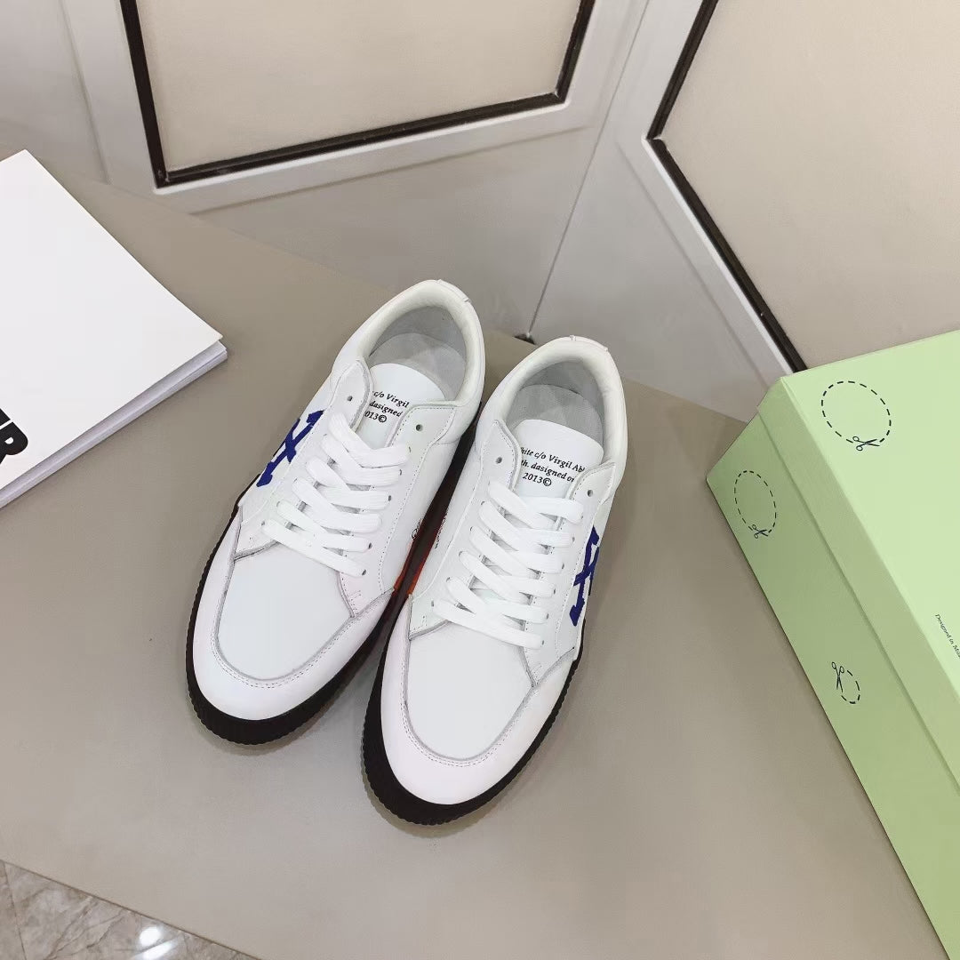 Off-White Low Vulcanized Sneaker 'White Blue Cross’